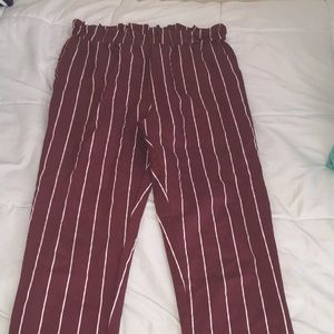 Kendall & Kylie Collection -Burgundy Striped Pants